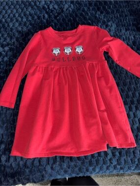 Red Bulldogs Long-Sleeve Kids Dress Top